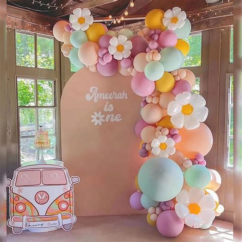 Beliueyes Daisy Balloon Garland Arch Kit 140pcs Macaron