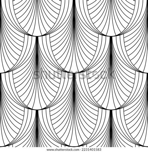 Art Deco Wallpaper Black White Seamless Stock Vector (Royalty Free