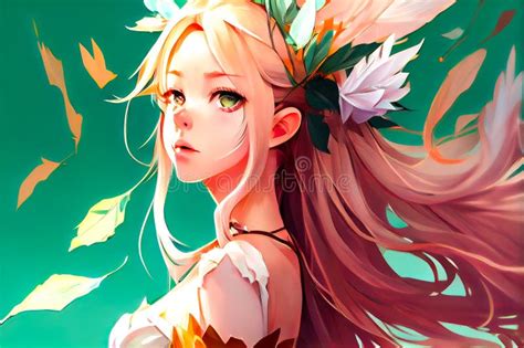 Anime Portrait of a Beautiful Girl. Generative AI, Generative, AI Stock