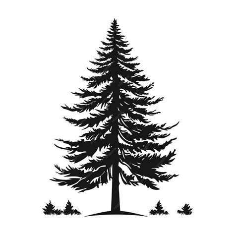 Premium Vector | Tree silhouette cedar vector tattoo logo cypress ...