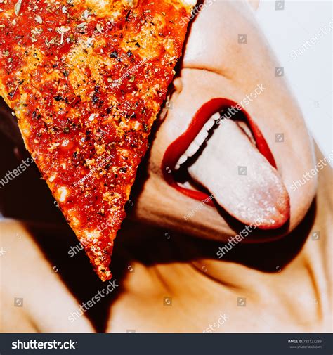 Food Porn Pizza Lover Sexy Girl Stock Photo Edit Now