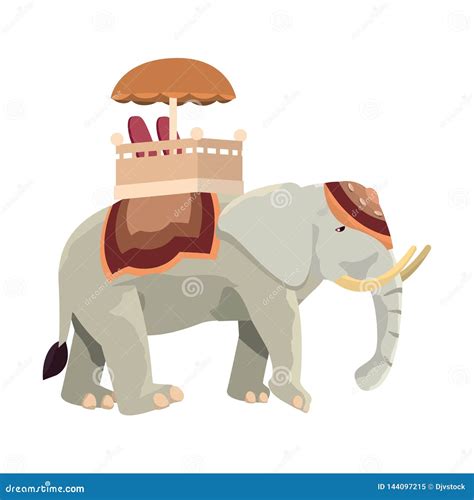 Indian Royal Elephant Independence Day Stock Illustration