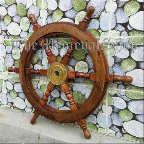 Inch Wooden Antique Teak Brass Big Ship Steering Wheel At Best Price