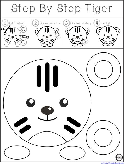 Step By Step Tiger Circle Scissor Project Free Your Therapy Source