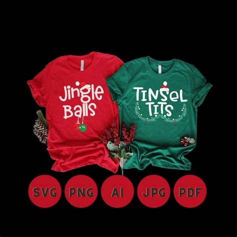 Jingle Balls SVG Tinsel Tits SVG Funny Christmas Couples Etsy