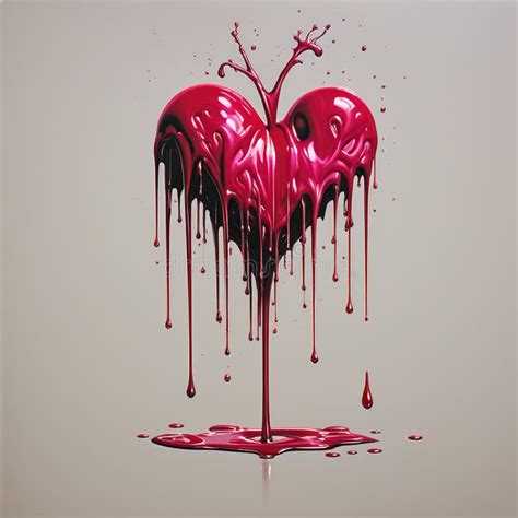 Dripping red heart stock illustration. Illustration of passionate ...