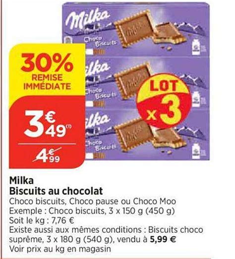 Promo Milka Biscuits Au Chocolat Chez Atac Icatalogue Fr