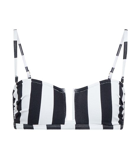 Jenna Striped Bikini Top In White Alexandra Miro Mytheresa