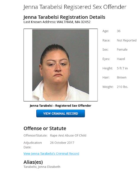 Will The Real Jenna Elizabeth Tarabelsi Please Stand Up Medford Sex Offender Three Names