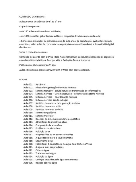 Conteudo De Ciencias 2 Ano Fundamental - Conteudo de Ciências | PDF