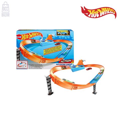 Hot Wheels GJM75 Rapid Raceway Champion Drag Race Fun Countdown Start Connects To Sets 1