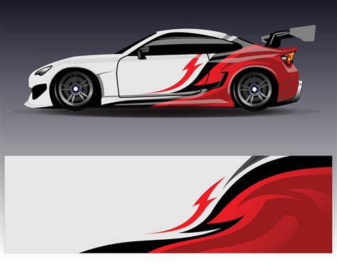 Car Wrap Design Vector Graphic Abstract Stripe Racing Background Kit