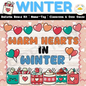 Warm Hearts In Winter Hot Cocoa Bulletin Board Kit Name Tag