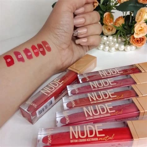 Batom Líquido Nude Luisance Metal Cor Mar de Beleza