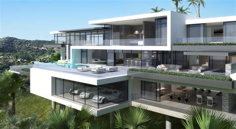 Two Modern Mansions On Sunset Plaza Drive In La 6 Bi̇na Cephesi̇