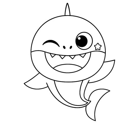 Desenho Baby Shark Para Colorir - 8