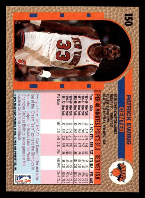 Patrick Ewing 1992 Fleer 150 New York Knicks EBay