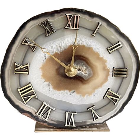 Vintage Brass Table Clock By Willy Daro For Agate Junghans Germany