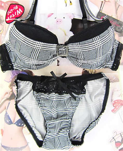 Japanese Black Dot Lace Lingerie Bra Sets Wegee