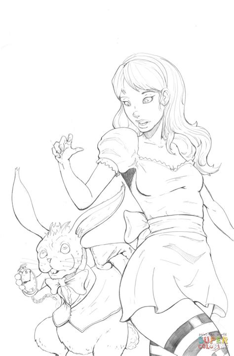 Coloriage Alice Au Pays Des Merveilles En Pin Up Coloriages