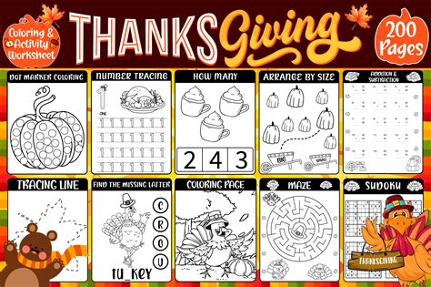 Thanksgiving Activity Pages for Kids Graphic by Omnia Hiba Designer