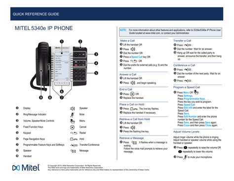 Mitel E Ip Phone Quick Reference Guide Manualzz