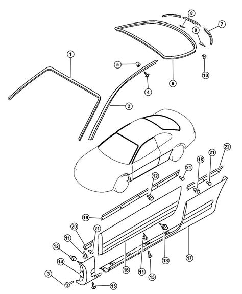 Chrysler Sebring Bracket Door Trim Panel Right MR288982 Mopar