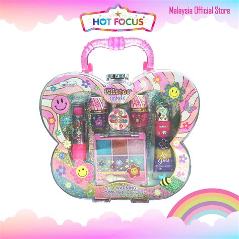 Hot Focus Glitter Cosmetic Groovy Flower Washable Non Toxic Makeup Set 068GF Shopee Malaysia