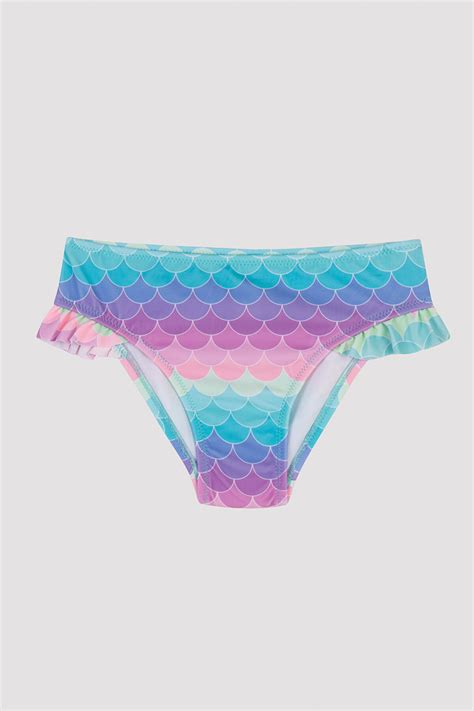 Kız Çocuk Shiny Mermaid Triangle Bikini Takımı PL29Z42423IY MIX Çok Renkli Penti