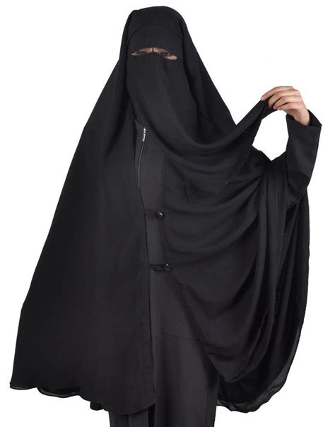 Details About Extra Long Niqab Khimar Hijab Burqa Islamic Face Cover