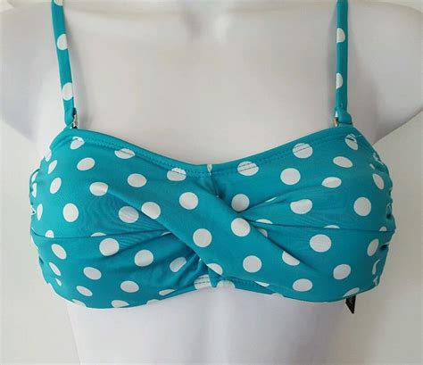 Apt 9 Swim Junior Bikini Twist Bandeau Padded Swimwear Top Polka Dot