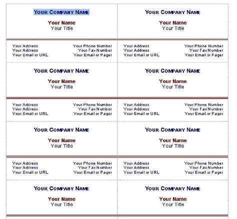 Free Printable Business Cards Business Card Tips