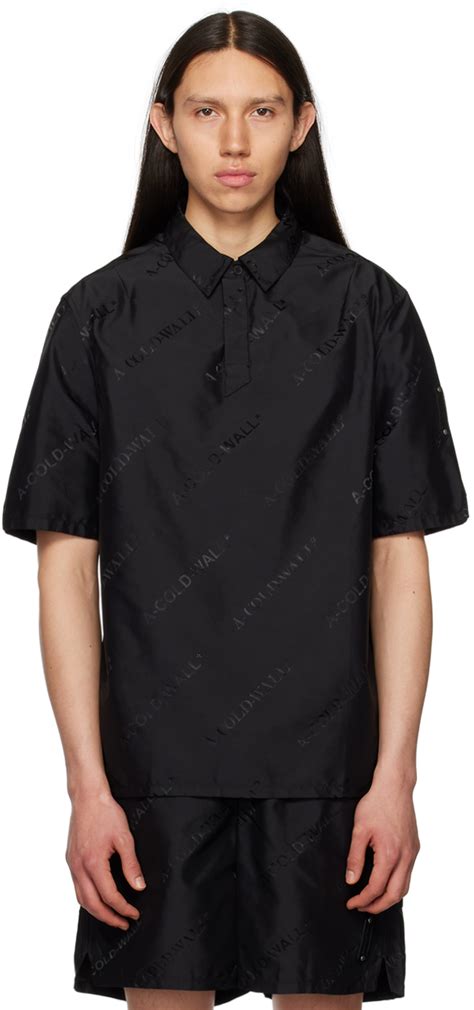 Black Three Button Polo By A Cold Wall On Sale