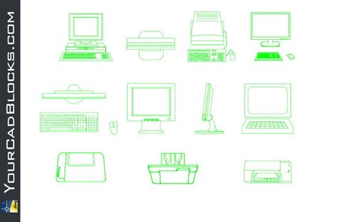 Computer Cad Block Dwg Drawing In Autocad 2d Format