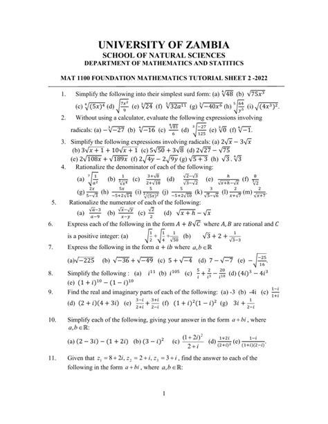 Mat Tutorial Sheet