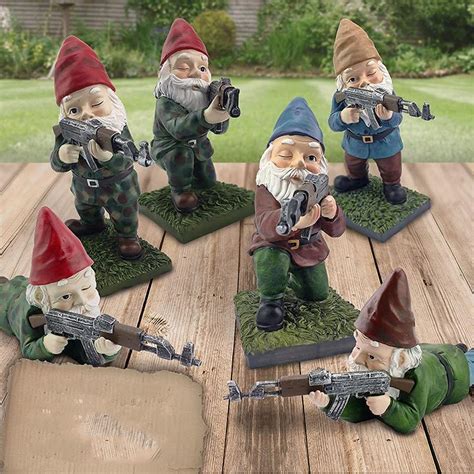 Military Garden Gnome With Camouflage Uniform Fnkstore