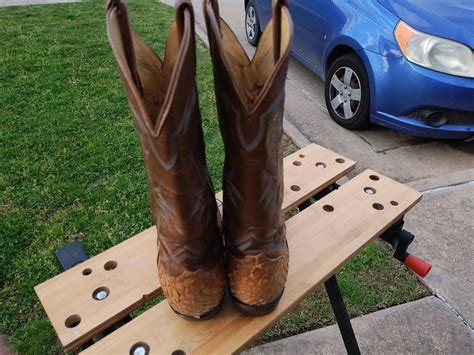 Vintage Tony Lama Black Label Front Python Snakeskin Tan Cowboy Boots