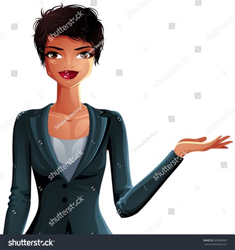 Bright Drawing Gorgeous Brunette Sexy Business Stock Vector Royalty Free Shutterstock