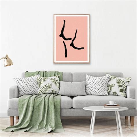 Breasts Art Print Boobs Naked Female Woman Line Art Drawing Of Breasts Pink Tits Feminine