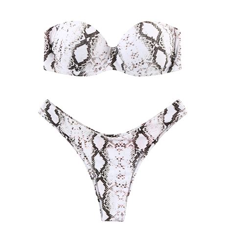 MAILLOT DE BAIN Bikinis Sexy léopard Bandeau ensemble Bikini Maillot De Bain maillots De