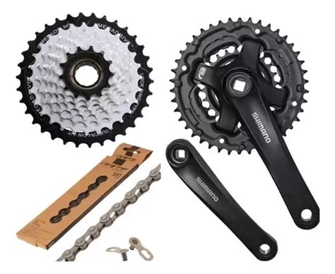 Triplato Shimano Pacha Rosca Y Cadenilla 8 Velocidades Mtb Envío gratis