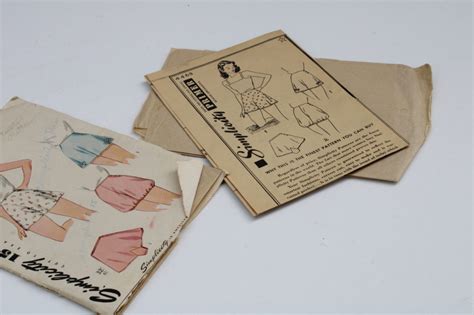 S Vintage Simplicity Sewing Pattern For Lingerie Tap Pants Panties Or Bloomers