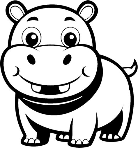 Happy Hippo Stencil Clipart For Crafting Ideas 50905709 Png