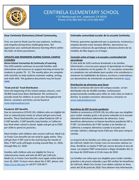 Newsletter May 18-22 Noticias del may 18 al 22 | Centinela TK-8 School