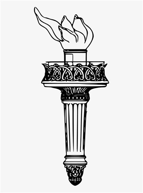 Liberty Torch Drawing Statue Of Liberty Torch Clipart 430x1024 Png