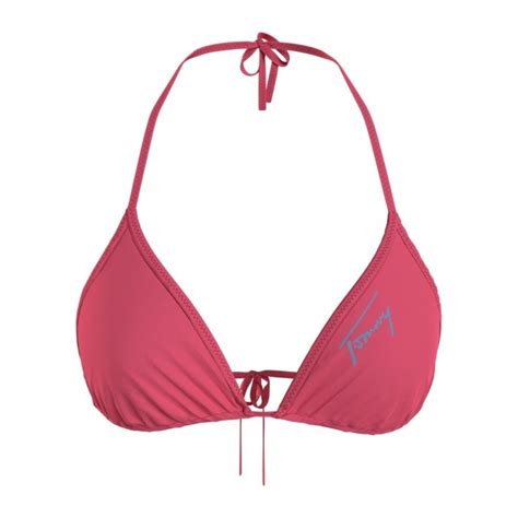 Tommy Jeans Haut de bikini triangle Ref 60103 Rose Rose Vêtements Maillots de bain Femme 44 90