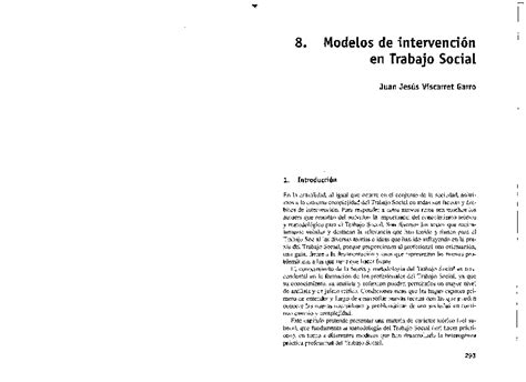 Pdf I 8 Modelos De Intervención En Trabajo Social