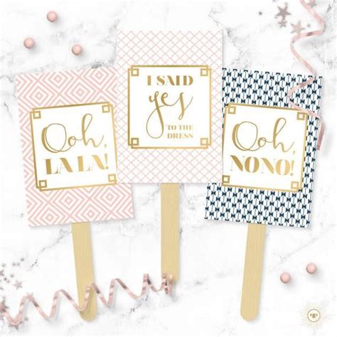 Say YES To The Dress Signs Pink Navy Gold Pattern Printable I Said