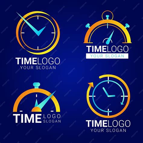 Free Vector Gradient Time Logos Pack