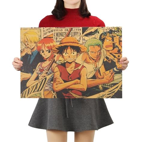 One Piece Anime Poster Retro Vintage Poster Retro Anime Etsy